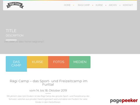 raegisport-camp.ch - das Jugendcamp in Regensdorf und Umgebung