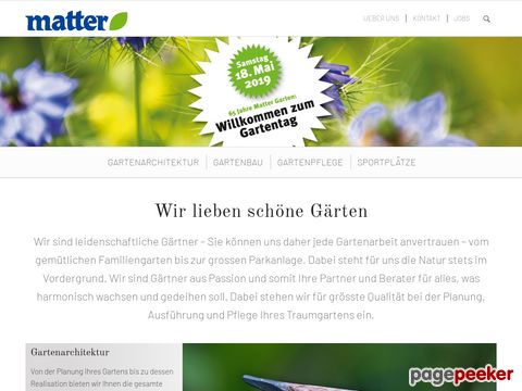 Matter Garten -Planung - Gartenbau - Gartenpflege - Sportplatzpflege