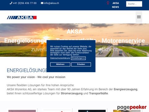 AKSA Würenlos AG - Stromerzeugung - Transportkälte - Cummins-Motorenservice